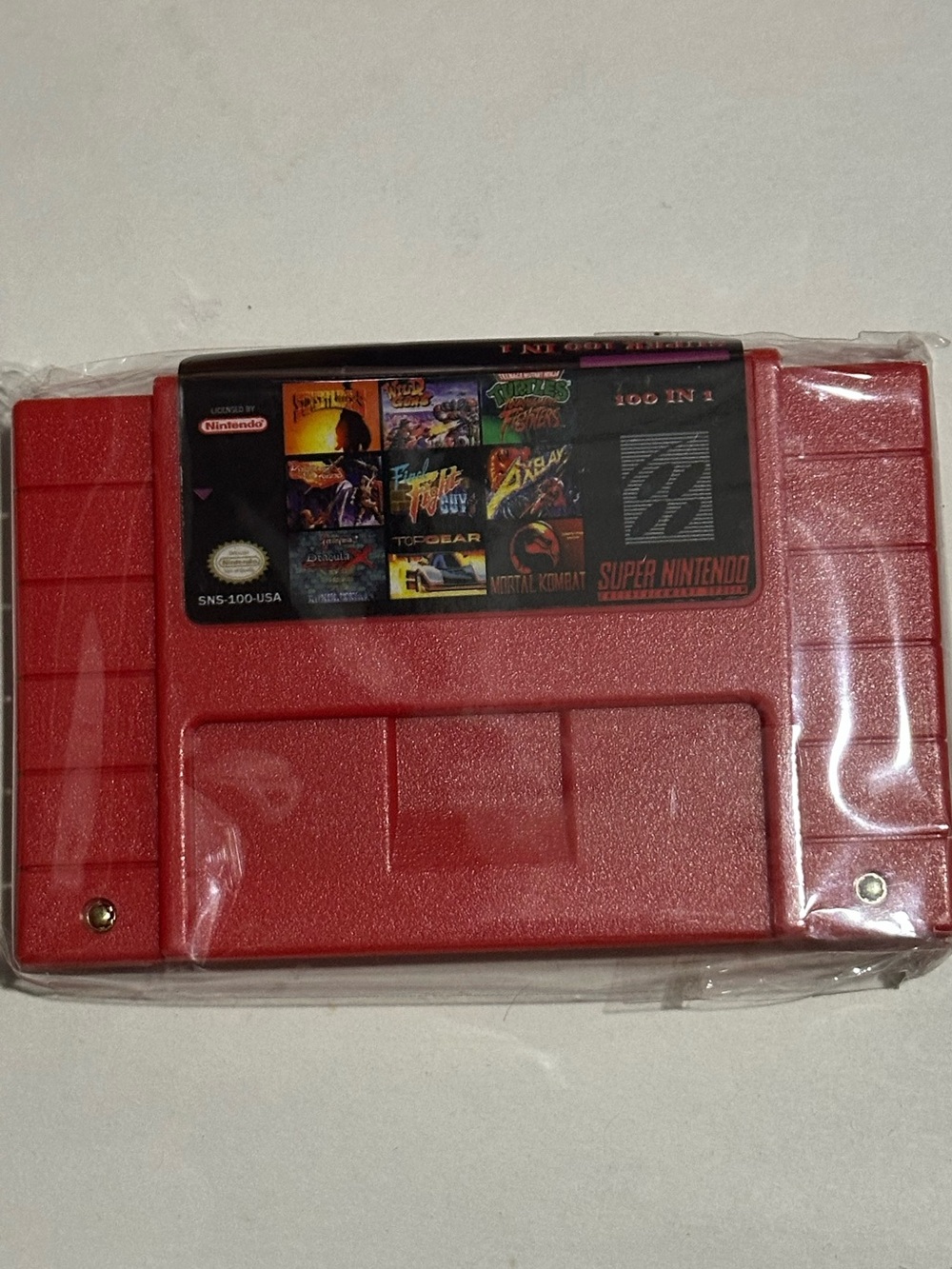 Nintendo Red Multi-Game SNES Style Cartridge